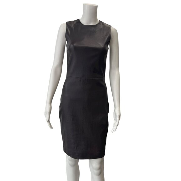 The Row Brown Burgundy Leather Sheath Fitted Dress size 2/4 - Picture 2 of 8